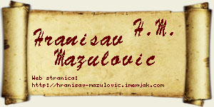 Hranisav Mazulović vizit kartica